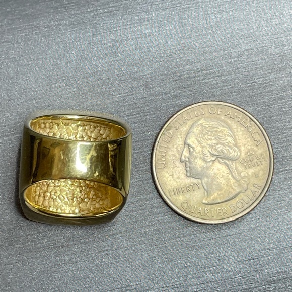 Itor Italy Sterling Silver 925 Vintage Wide Heavy Sz 7 Ring Gold Overlay. - Picture 9 of 12